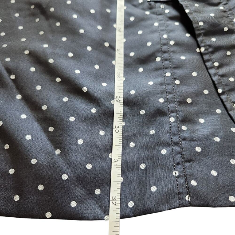 Banana Republic trench coat dark blue white polka dots size M - Picture 8 of 8